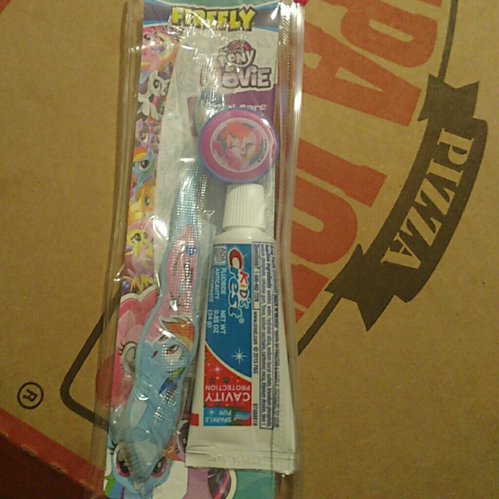 Toothbrush and toothpaste, my little pony edition